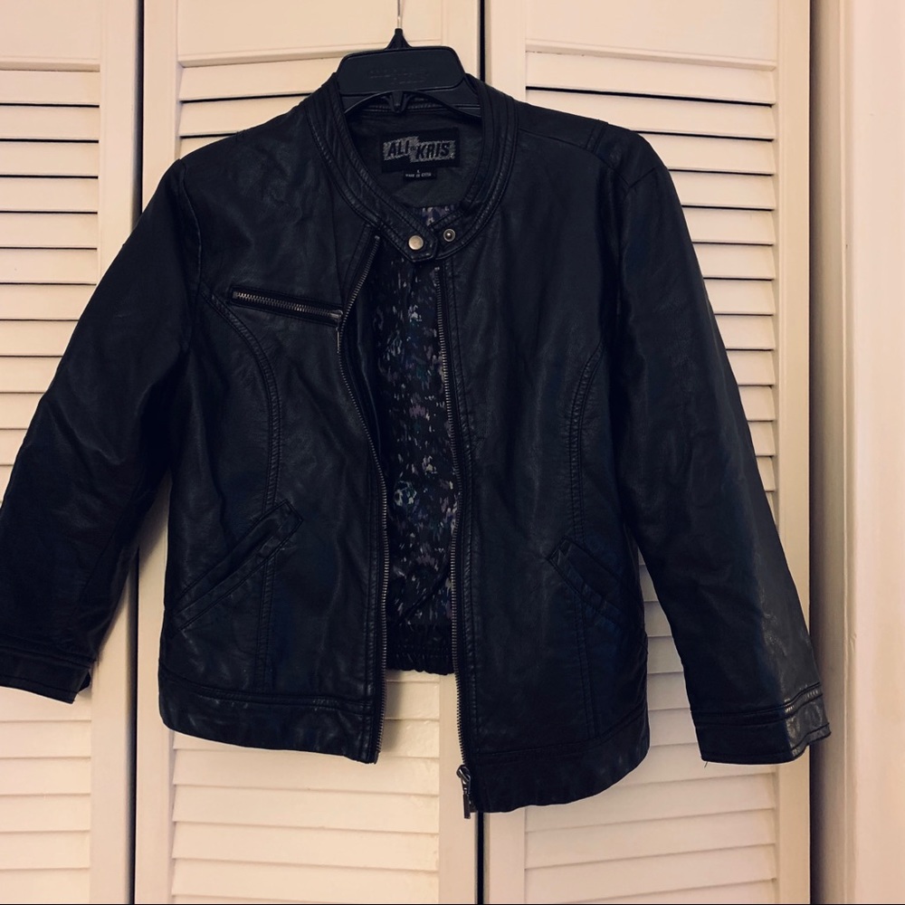 Black faux leather jacket